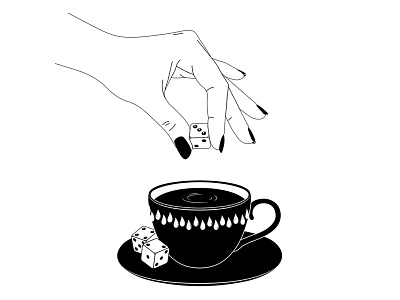 Addictions black and white illustration line art surreal