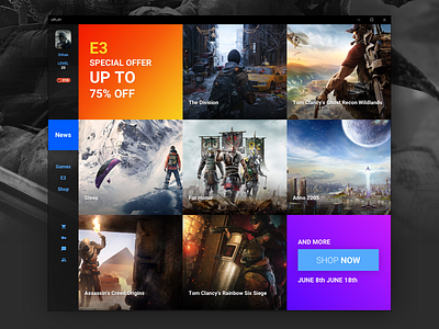 UPLAY UWP App Concept fluent design material roboto sketchapp ubisoft ui uplay uwp windows xbox