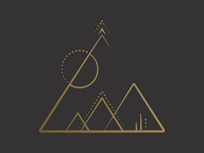 Wanderlust Mountains black delicate geometric gold mountains sacred geometry shapes sun triangle wanderlust