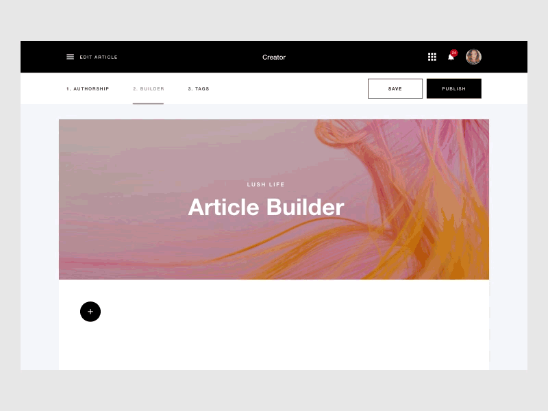 Lush | CMS - Article Builder article cms content management cosmetics create form fresh handmade lush