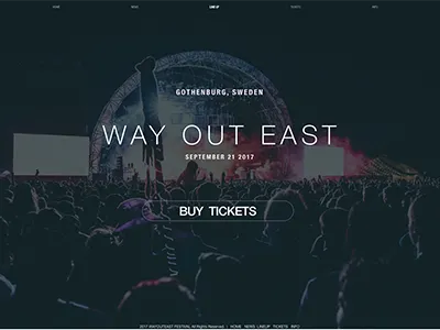 Music Festival Home UI design festival music ui website