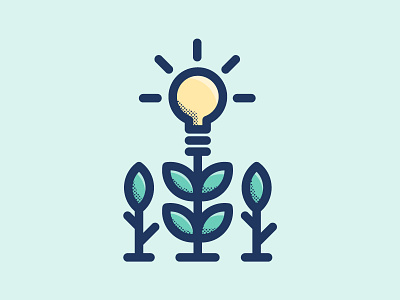 Knowledge is growth growth icon knowledge lightbulb monoline plants