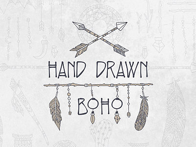 Hand Drawn Boho Elements boho vector