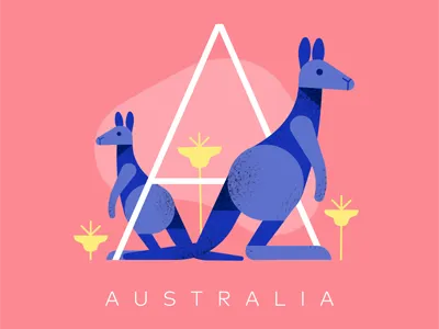 AUSTRALIA (Alphabet) a alphabet australia illustration illustrator kangaroo map vectorgraphics