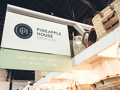 Pineapple House Creations Signage branding design logo modern monogram sans serif signage