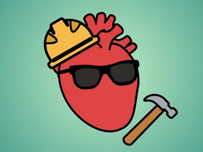 I Heart Construction anatomy design heart humor illustration