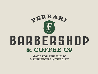 Ferrari Barbershop & Coffee Co. barbershop branding identity logo ohio