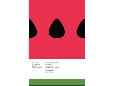 Barn Jam poster July 12 2017 guitar pick music poster seeds summer watermelon