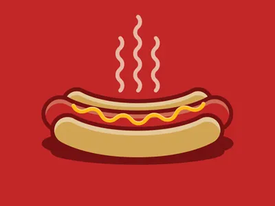 The Hot Dog Illustration fun hot dog icon illustration illustrative design junk food minimal red steam summer summertime
