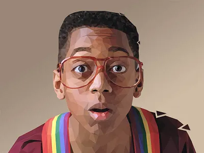 Steve Urkel | Jaleel White | LowPoly Illustration american familymatters geometric illustration jaleelwhite lowpoly lowpolygon modern polygon sitcom steveurkel triangle