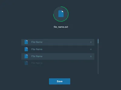 File Upload dark file list ui upload