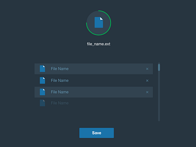 File Upload dark file list ui upload