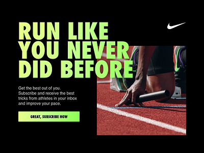 Daily Ui #026 - Subscribe email newsletter nike run sports