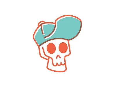 I needs the coffee hat icon illustration line art logo skull