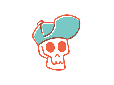 I needs the coffee hat icon illustration line art logo skull