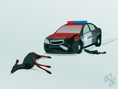 Skid car crash cop car crash deer headlights roadkill skid