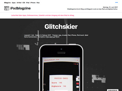 iPadblogzine Article Redesign article redesign sfui system font wordpress