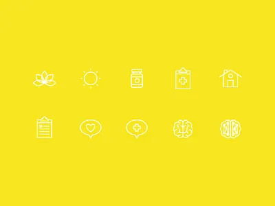 Simple Clinical Icons brain clinic holistic icons medical medicine vector
