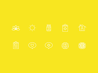 Simple Clinical Icons brain clinic holistic icons medical medicine vector