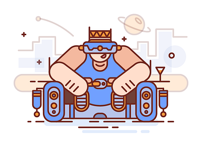 🕹 Enjoy VR 🎭 ☄️ 2017 art cool cute fun illustration line stroke vector