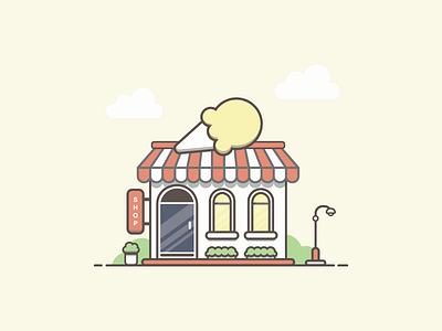 Ice Shop~ design dribbble flat ice icon illustration illustrator lineart minimal shop shots vector