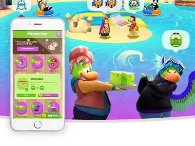 Club Penguin Island - Shopping UX clean club penguin island colorful disney game ui kids product design ui