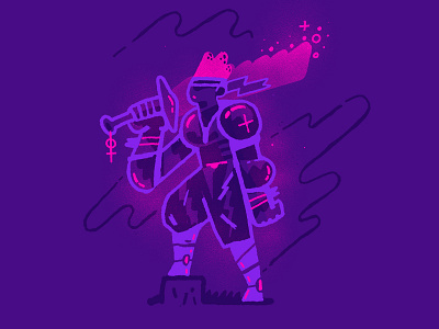 Purple Fighter fighter illustration