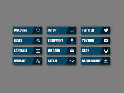 Twitch Panels blue buttons icons social twitch ui