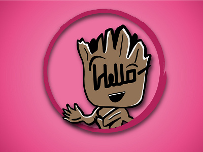 Hello Dribbble dribbble first shot groot illustration marvel