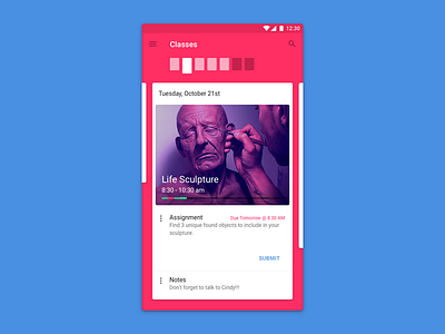 My Schedule android material design user interface