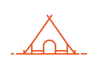 Tent design editorial flat icon illustration interface user