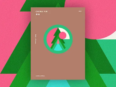 CHINA FIR 杉木 002 abstraction china fir clean flat geometry graphics illustration poster tree