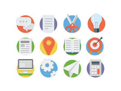 Universal Flat Icons business icons set universal