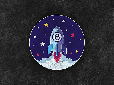 Space 6 astronaut circle cosmos number rocket scratch shuttle six smoke space stars universe