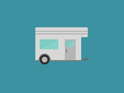 100 DAYS OF ICONS | DAY 68: GET UP GET OUT 100 days challenge blue caravan graphic design grey icon design icons trip web white