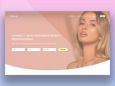 Glissed beauty landing landing page ui ux visual design