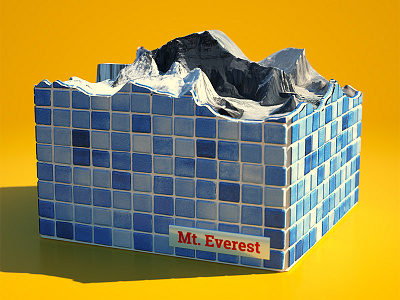 Mt. Everest 3d abstract bathroom cinema4d everest himalaya mount mountain nepal octane scale tiles