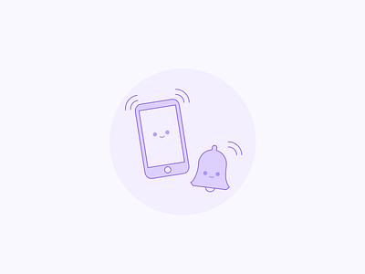 Push notifications cute icon illustration ios iphone notification