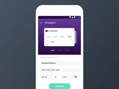 DailyUI 2 - Mobile Checkout gradients material design mobile checkout