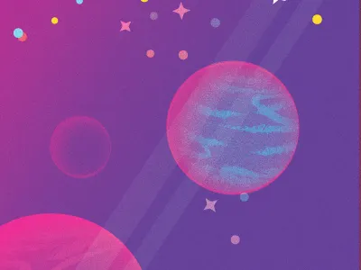 WIP Space Poster illustrator planets poster space textures vector