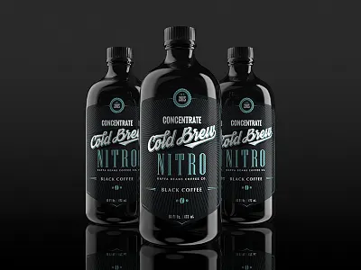 NITRO - Cold Brew package design black bottle coffee coldbrew design hunap hunapstudio k.apor kapor label package