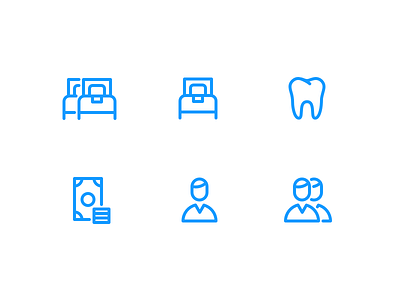 Tariff Icons bed icon iconography icons illustration money profile tooth