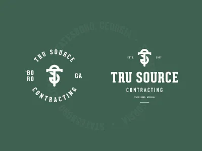 Tru Source brand contracting identity lockup logo monogram thick lines