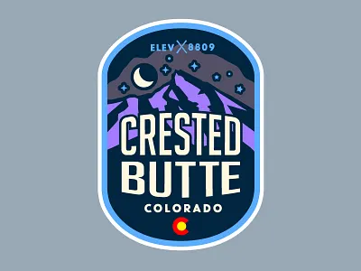 Crested Butte Patch colorado moon motorcycle mountains night patch sticker