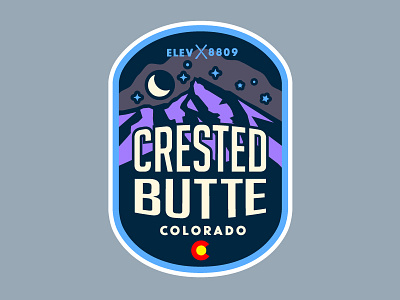 Crested Butte Patch colorado moon motorcycle mountains night patch sticker