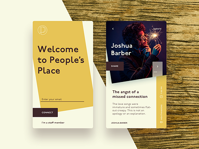Peoples Place App Concept app design mobile retro suprematism ui ux vintage wood yellow