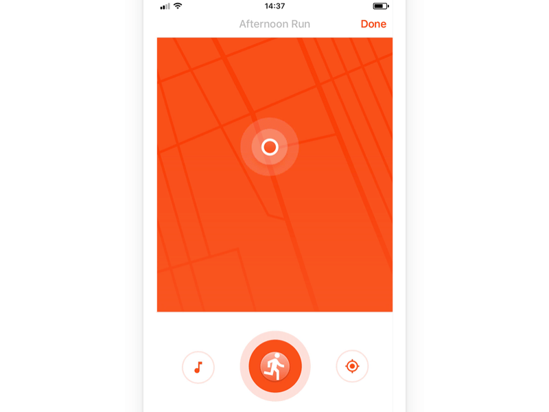 Dynamic Type — Run Tracker app countdown design dynamic fitness framer prototype run tracker type