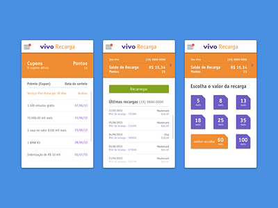 Vivo Recarga - Cellphone Account Balance ios user experience user interface