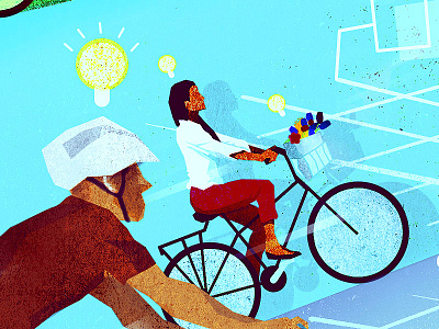 Cruisin' prt 2 biker clean cyclist illustration minimal texture