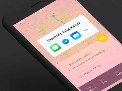 Daily UI #010 - Social Share app dailyui gradient ios iphone share trip